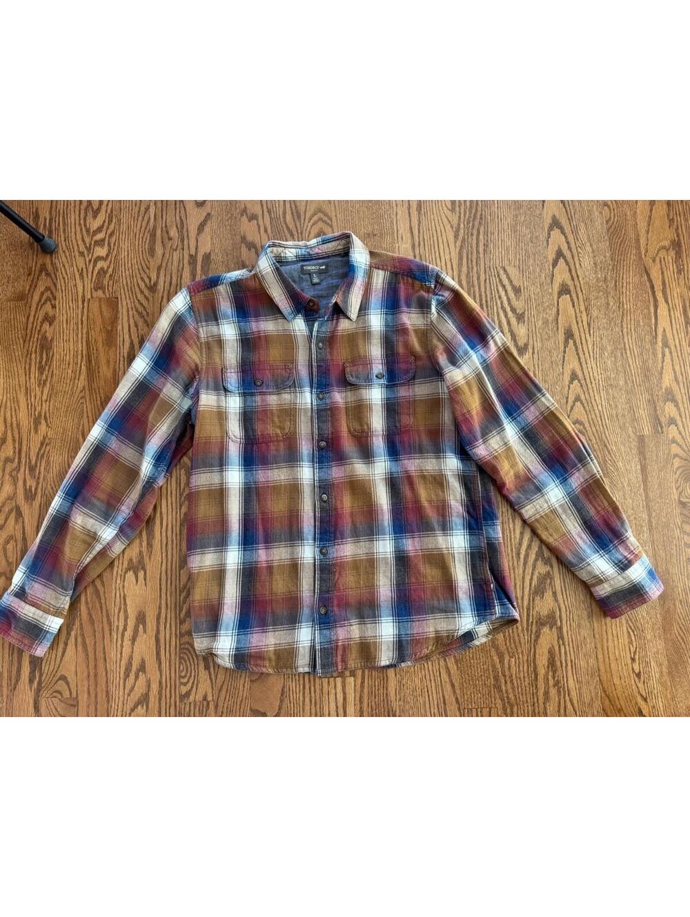 Toad & CO Slim Fit Flannel Plaid Shirt Mens Size Large